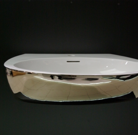 Izlietne OVALE inside white/outside platino 251