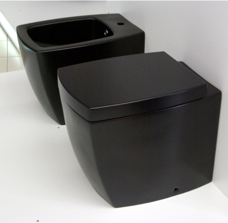 WC Pods SQUARE melns matēts 105+SC vāks 105