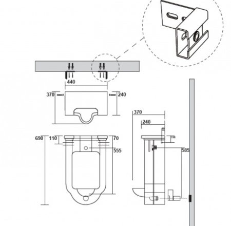 WC Pisuārs WALDORF piekarams, balts