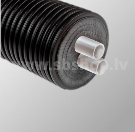 Siltumtrase DOUBLE 140/32+25 PE-Xa SDR7.4 PN10 sanit.ūd.TERENDIS