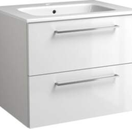 Mēbele ar keramisku izlietni KAME JOY 61x46cm  balta glancēta / hromēts rokturis