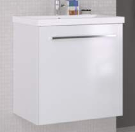Mēbele ar izlietni SCANDIC 51x39cm ar durtiņām glossy white