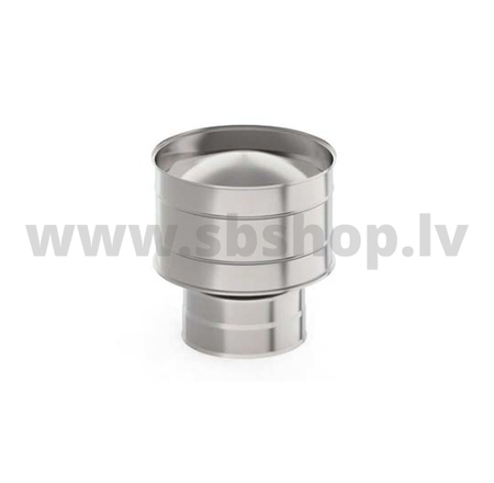 UMK Skursteņa nobeigums ar deflektoru, dubultsienu, D180x260, AISI439/439, 0.5mm/0.5mm