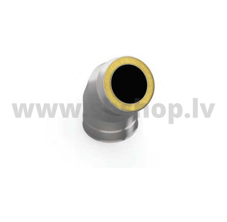 UMK Skursteņa līkums 45*., dubultsienu, D160x220, AISI439/439, 1.0mm/0.5mm