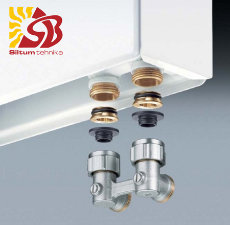 Apakšas pieslēgumi  CALEFFI VK stūra 1/2'' M