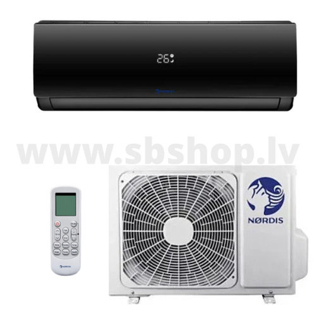 Nordis Sirius siltumsūknis gaiss- gaiss 2.6/2.7kW, R32, -15C*, melns