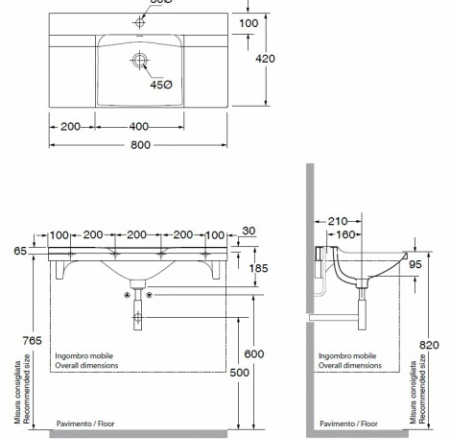 Izlietne KERASAN BUDDY 80x42 balta