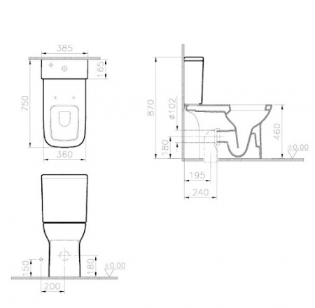 WC Pods VITRA S20 kompl.,redzams univ.izvads ar SC vāku AKCIJA