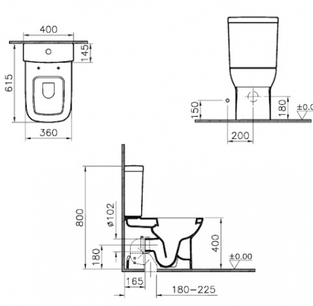 WC Pods VITRA S20 kompl.,SLĒPTS univ.izvads ar SC vāku AKCIJA